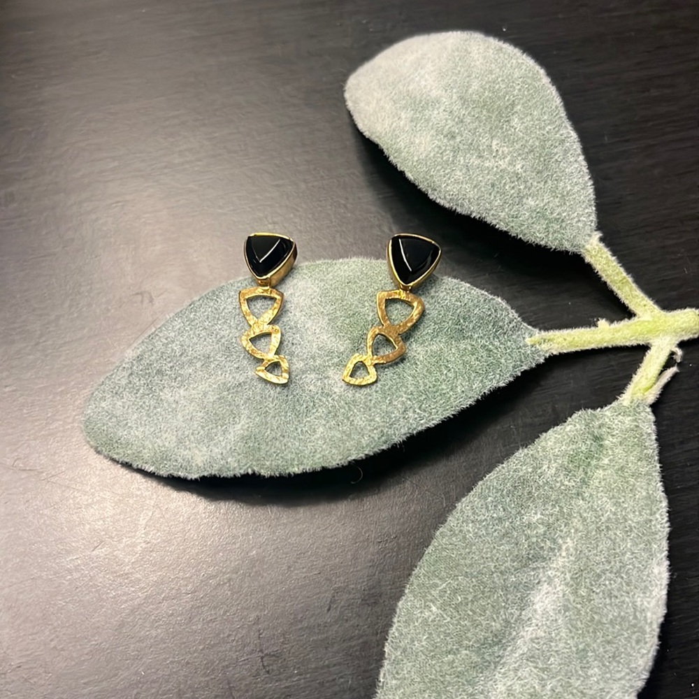 Noonday black climber earrings